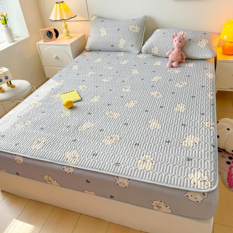 1 шт. латексный толстый стеганый наматрасник, летний дышащий крутой противоскользящий простынь на подкладке, милый чехол на кровать, наволочка в комплект не входит
