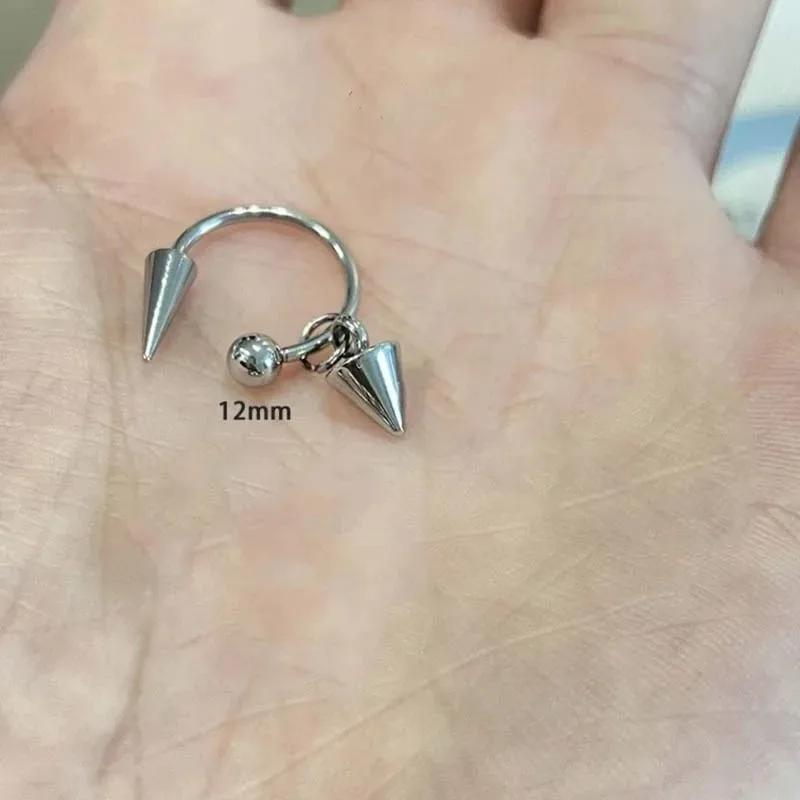 Punk Hiphop Thorn Trendy Hoop Earrings for Man Women Classic Piercing Ear Cartilage Tragus Simple Huggie Hoop Rock Zircon Gift