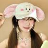 Y2k Peaked Cap Plush Rabbit Ear Sunscreen Hat Korean Baseball Cap  Female