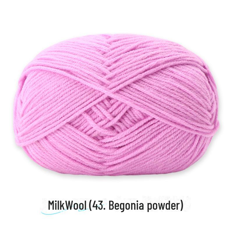 4-Strand Combed Milk Cotton Yarn Ball for DIY Crochet: Doll Making & Baby Sweater/Scarf Kit