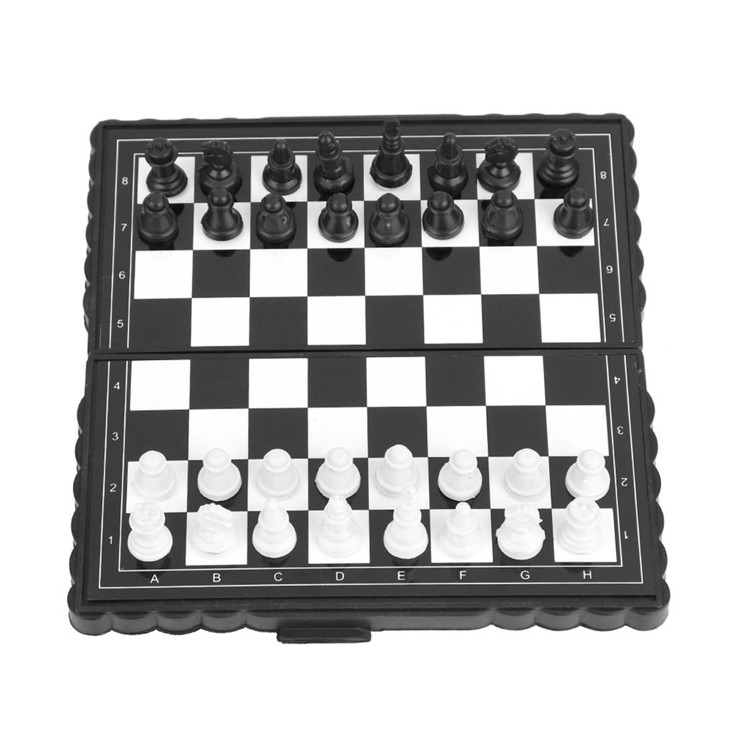 Portable Plastic Folding Chessboard Magnetic Chess Set Game for Party Family Activities