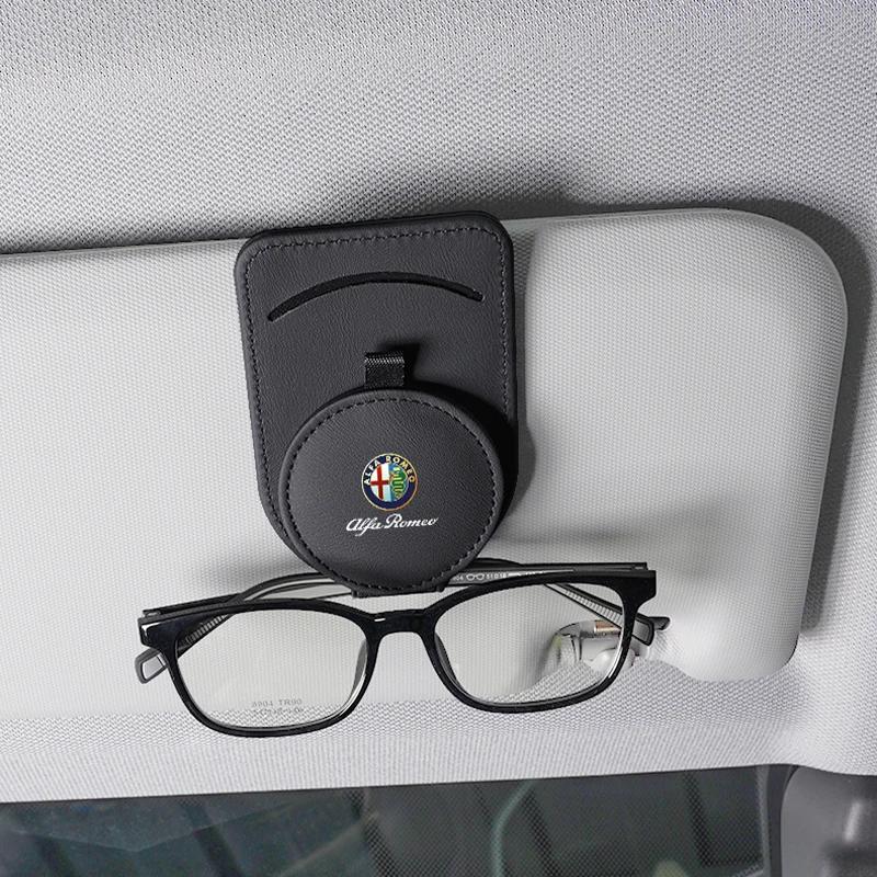 Car Sticker For Alfa Romeo 159 147 Car Interior Sun Visor Eyeglasses Holder Sunglasses Clip For Alfa Romeo 4C 159 Spider Giulia wnp522