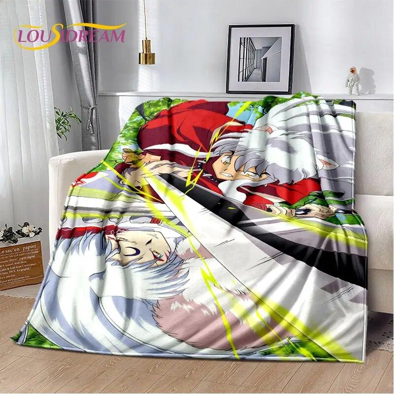 Мягкое плюшевое одеяло с рисунком аниме Inuyasha, фланелевое одеяло для гостиной, спальни, кровати, дивана, чехол для пикника Bettdecke