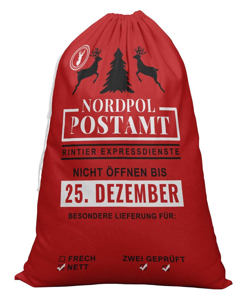 Printtoo Упаковка из 2 специальных рождественских мешков со шнурком, очень большого размера, для многоразового хранения рождественских подарков, 27x20 дюймов