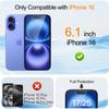 iPhone 16 [6,1 дюйма][1 упаковка] Антибликовая закаленная стеклянная пленка, твердость 9H, устойчивая к царапинам, подходит для чехлов