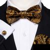 Mens Classic Bow Ties Jacquare Self-tie Bow Tie Handkerchief Cufflinks Set Formal Casual Business