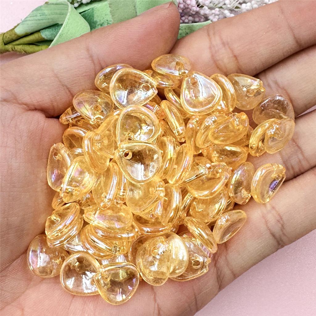 High Quality Creative Accessories 100pcs Acrylic DIY Bouquet Petal Loose Beads Fashion Necklace Bracelet Beading Material 10.8*12.4mm
