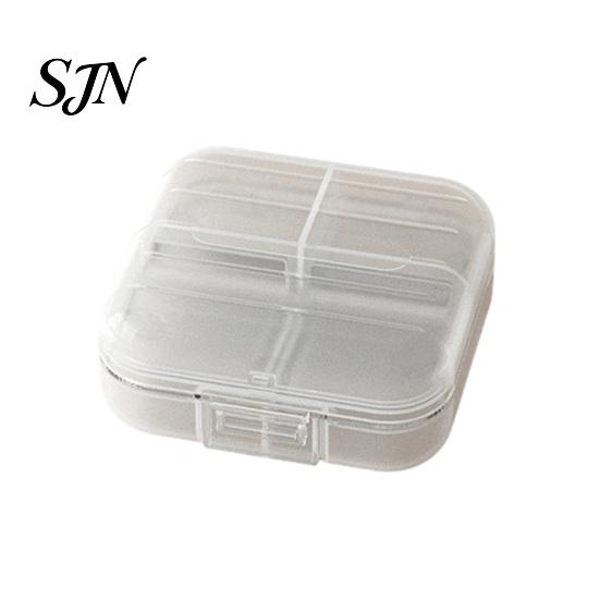 Small Medication Container Double Layer Pill Box with 7 Compartments, Portable Waterproof Daily Case, Organizer Pocket Size PP for Outdoor Trip