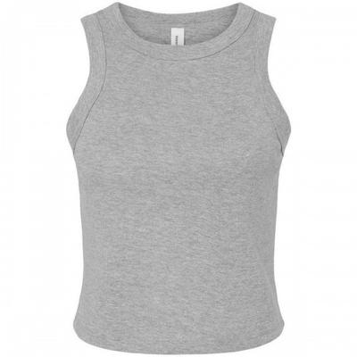Женский топ-майка на бретелях Bella + Canvas, меланжевый, с микро-резинкой