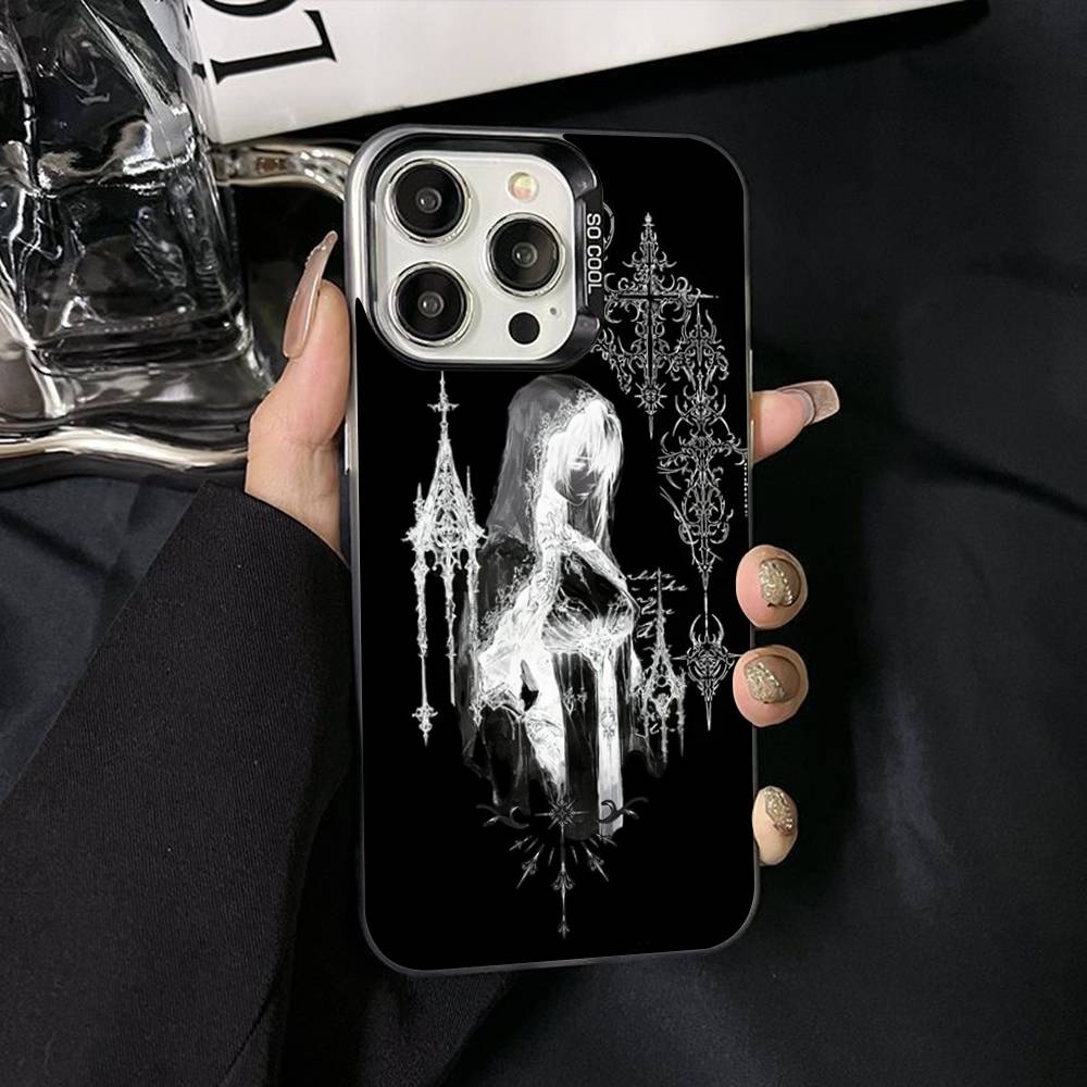 Готический Кибер Сигил Крест Чехол для Телефона Для iPhone 17 Air 16 15 14 11 12 13 Pro Max Plus X XR XS Цветной Серебряный Жесткий Чехол