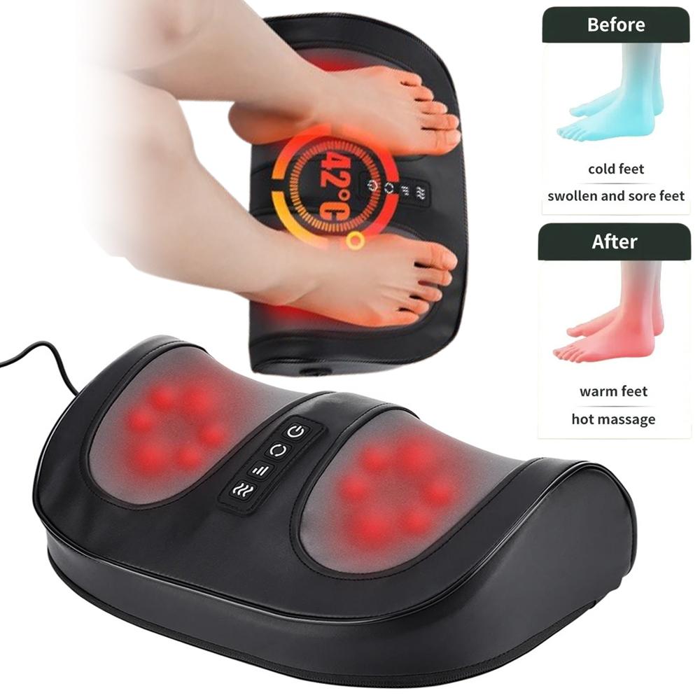 Electric Foot Massager Mini Kneading Feet Hot Compress Machines Deep Tissue Shiatsu Kneading Relieve Muscle Care Foot Machines