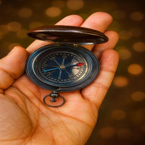 Handmade Brass Pocket Compass, Ross London Style, Nautical Gift