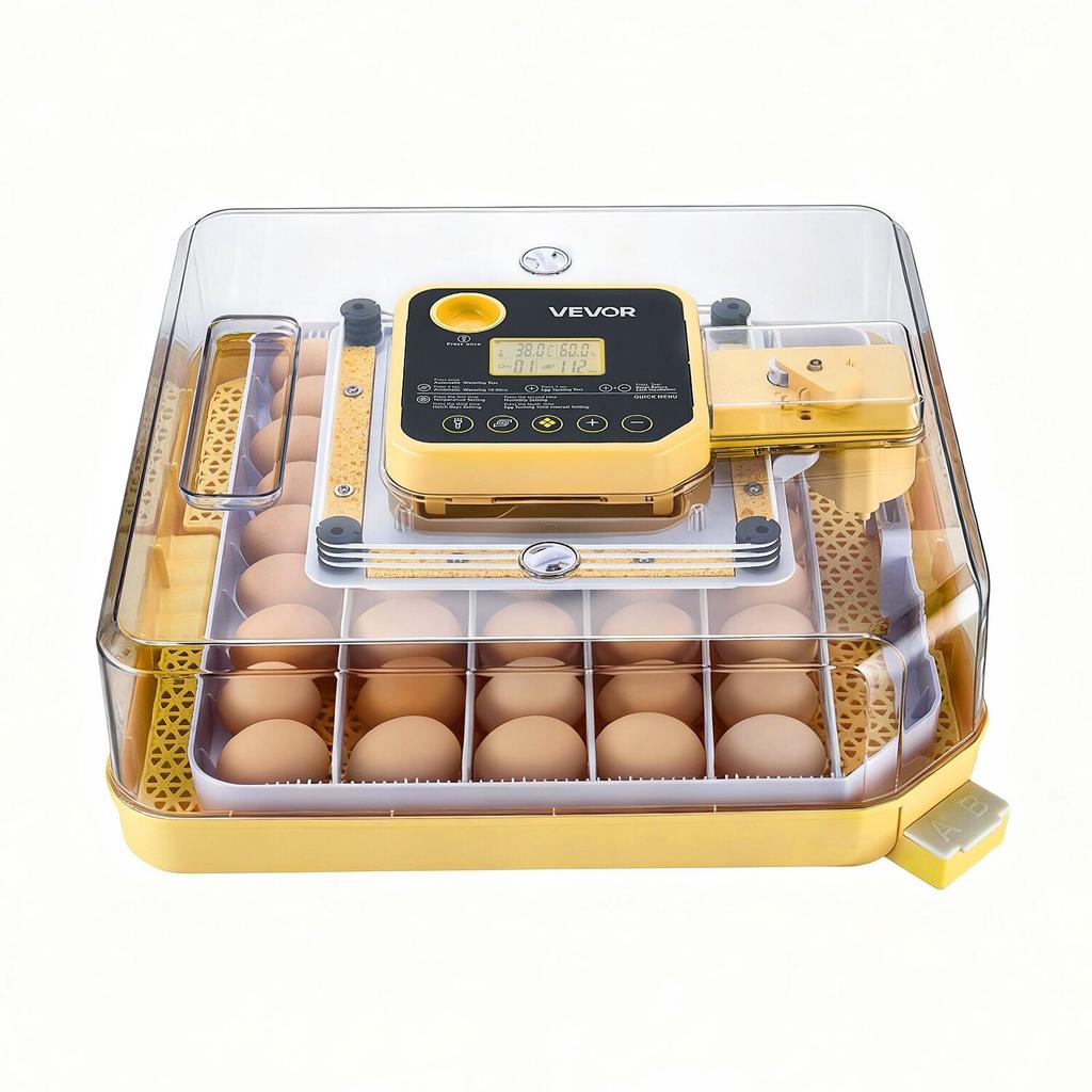 48 Egg Incubator, Automatic Egg Turner with LED Candler, Temperature Display & Auto Humidity Control, 360° View Clear Window, Poultry Eggs Incubator