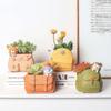 Nordic Ceramic Flower Pot Cartoon Backpack Animal Succulents Pot Planter Bonsai Pots Home Plant Potted Garden Decoration