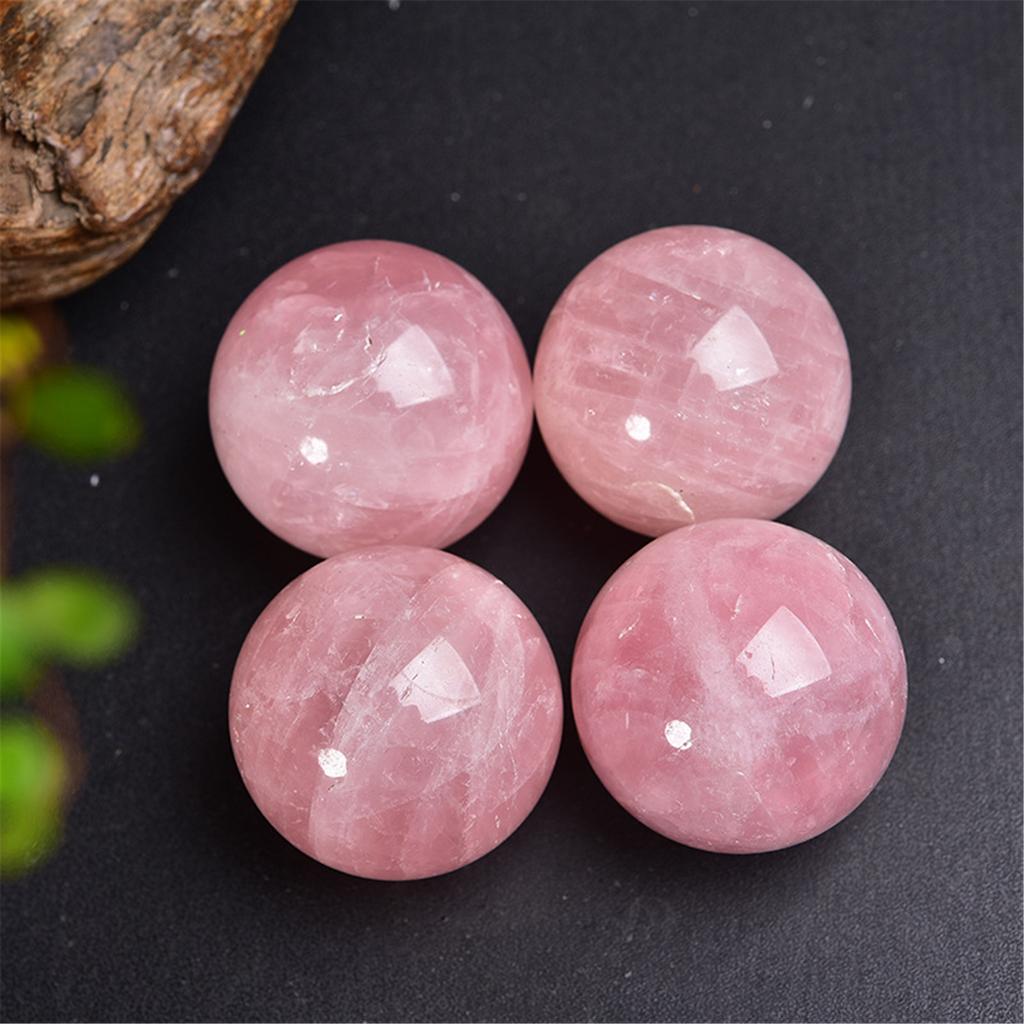 Розовый кварцевый кристаллический шар 4 см, маленький хрустальный шар для домашнего офиса, декора и медитаций, усиливающих любовь и гармонию