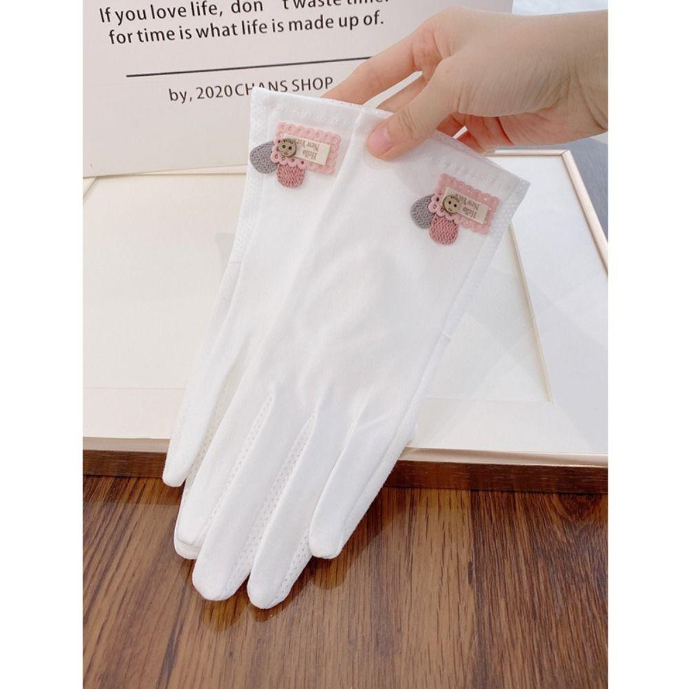 Cotton Breathable Cotton Gloves Thin Anti-Slip Gloves Fashion Sun Protection Gloves Driving