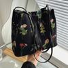Роскошный бренд, большая сумка с цветами, новинка 2024 года, женская дизайнерская сумка из высококачественной ткани, сумки на плечо большой емкости