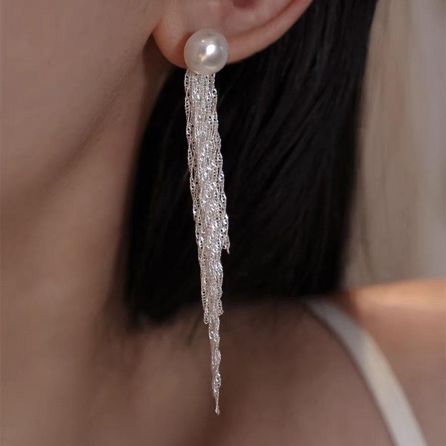 Блестящие серьги-кисточки, женские серьги с чувством высокого класса, легкие роскошные аксессуары для ушей в нишевом дизайне