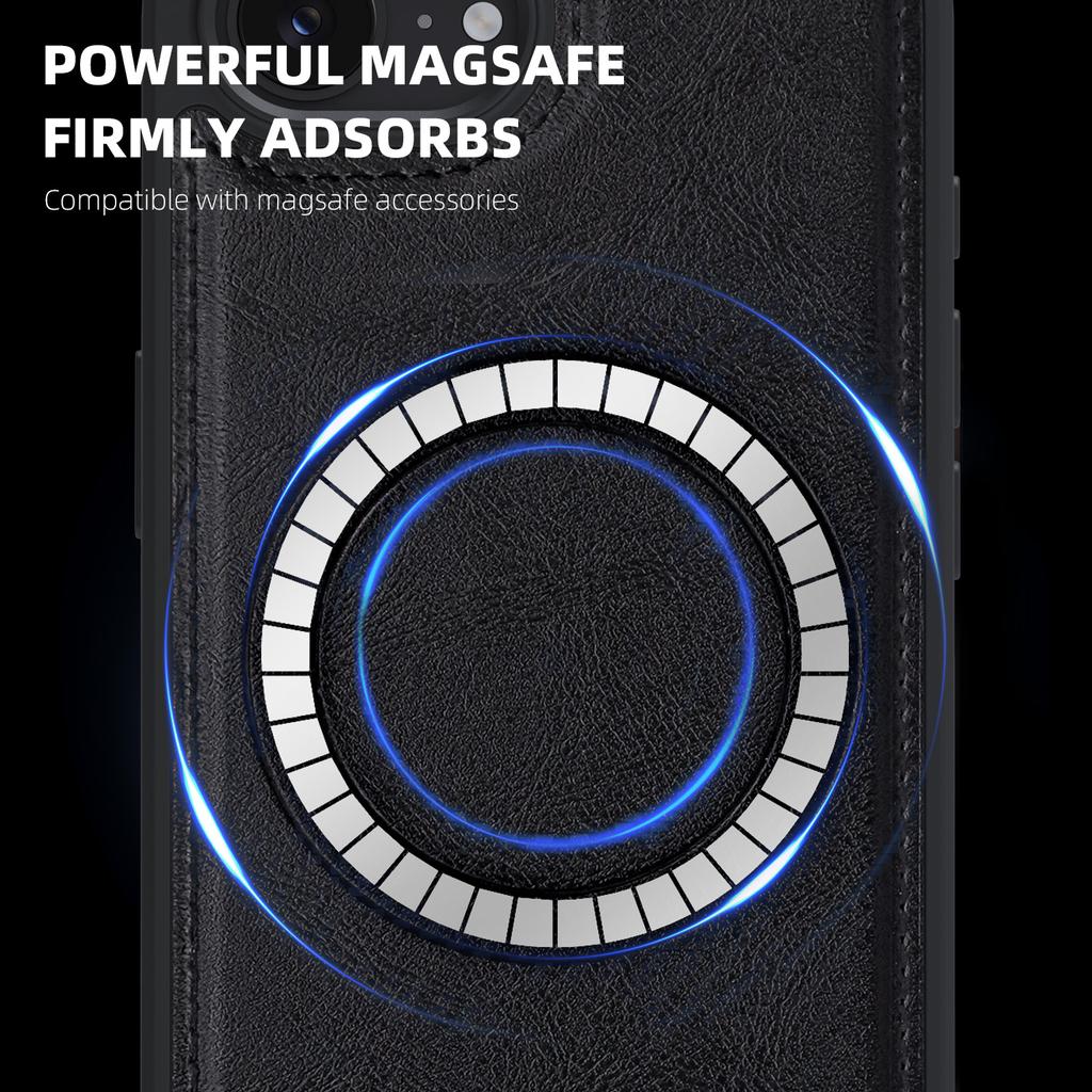 For iPhone 16e Magnetic Case with Detachable Card Holder TPU+PU Leather Phone Back Cover