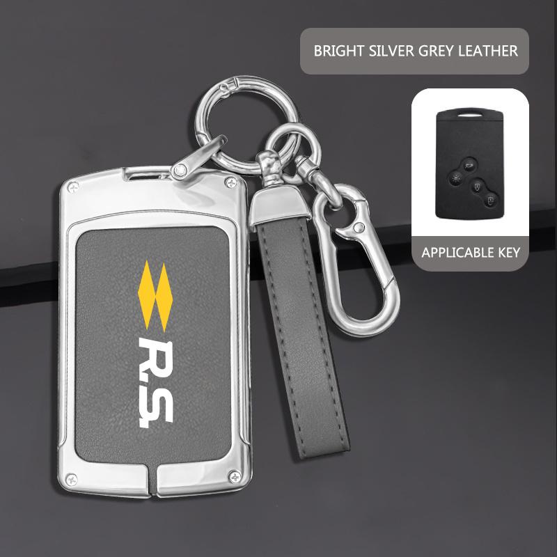 Zinc Alloy Leather Car Key Case Key Shell For Renault Duster Captur Clio Logan Megane 1 2 3 Koleos Scenic For Renault RS S444