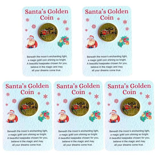 Рождественская сувенирная монета Санта-Клаус Монета с изображением лося Металлическая коллекционная праздничная монета для детей Подарочные рождественские вечеринки Чулки Наполнители