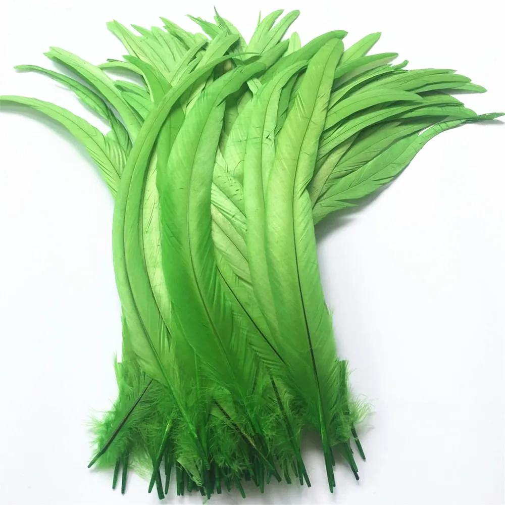 Top Quality 50 Pcs Pure White Rooster Tail Feather 30-35Cm 12-14Inch Natural Feathers Wedding Decoration Clothing Accessories