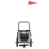Bicycle Trailer for Dogs Gray and Black Oxford Fabric and Iron