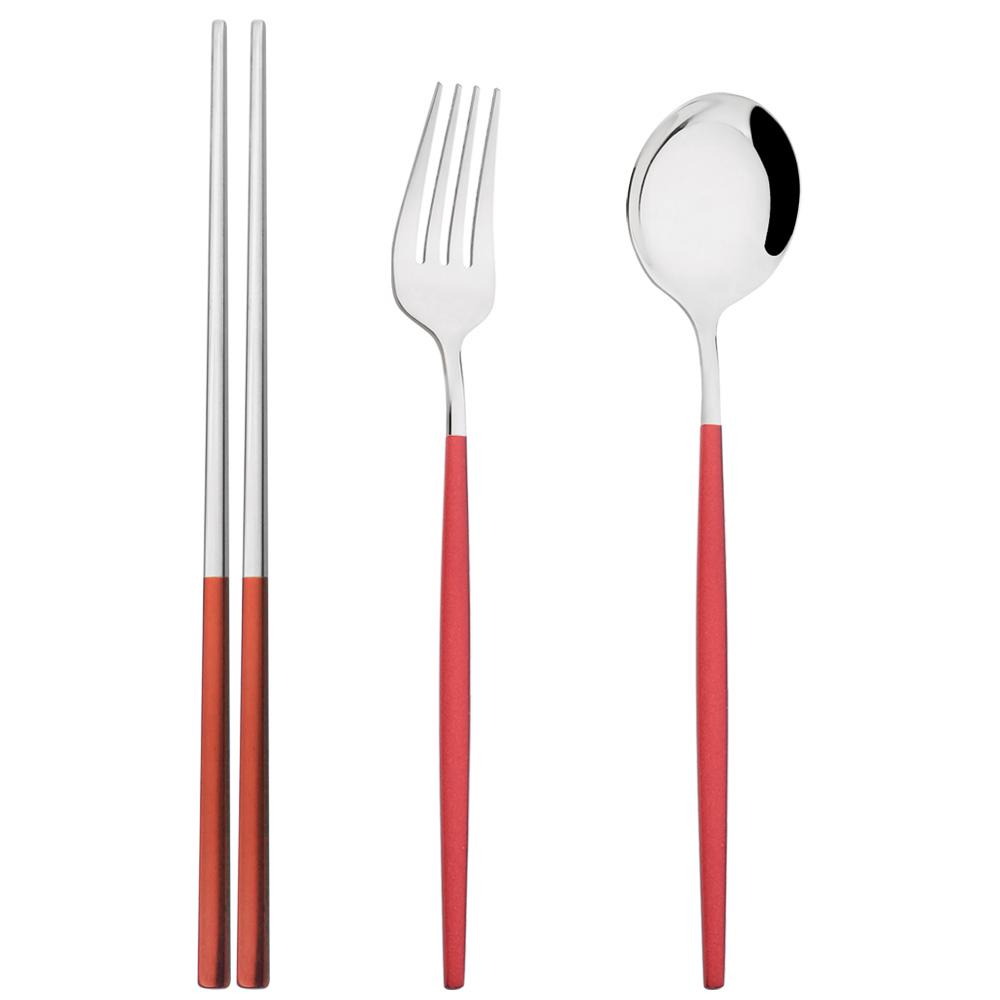 Зеркало, ложка, вилка, палочки для еды, набор посуды, 3 шт., столовая посуда из нержавеющей стали, золотой западный набор столовых приборов, кухонные принадлежности для ужина