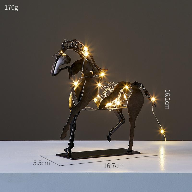 Iron Horse Sculpture Modern Art Nordic Home Decoration Animal Statue Desk Decoration Vintage Decoration Crafts Room Accessories