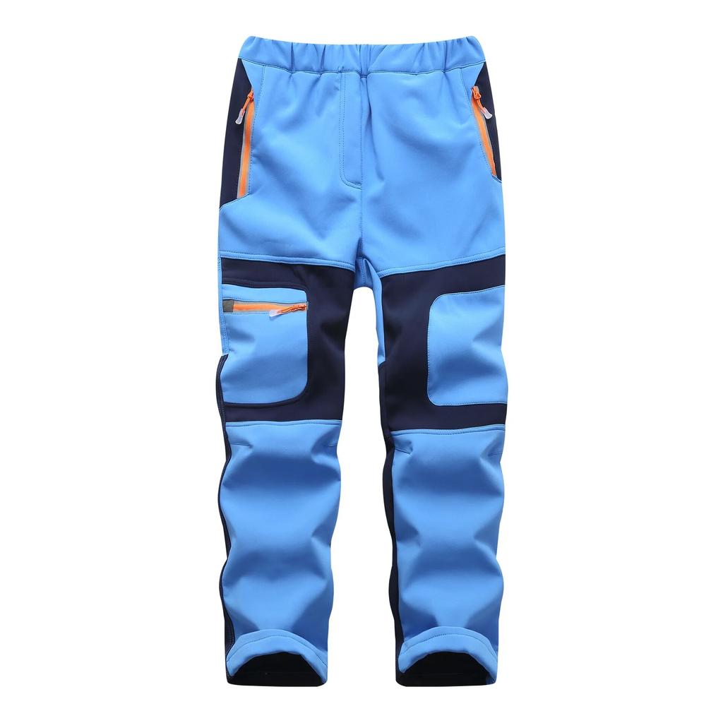 Fashion Waterproof Boy Girl Kids Pants Warm Trousers Sporty Climbing Leggings Children Patchwork Soft Shell Outfits Autumn