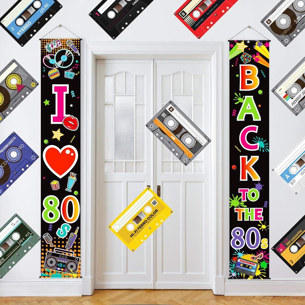 Blulu Украшение для вечеринки 70-х 80-х 90-х 80-х Баннер I Love 1980s Фон для фото Возвращение в 1980-е 1970-е Подвесные знаки для крыльца на стену дверь Хип-хоп Рок