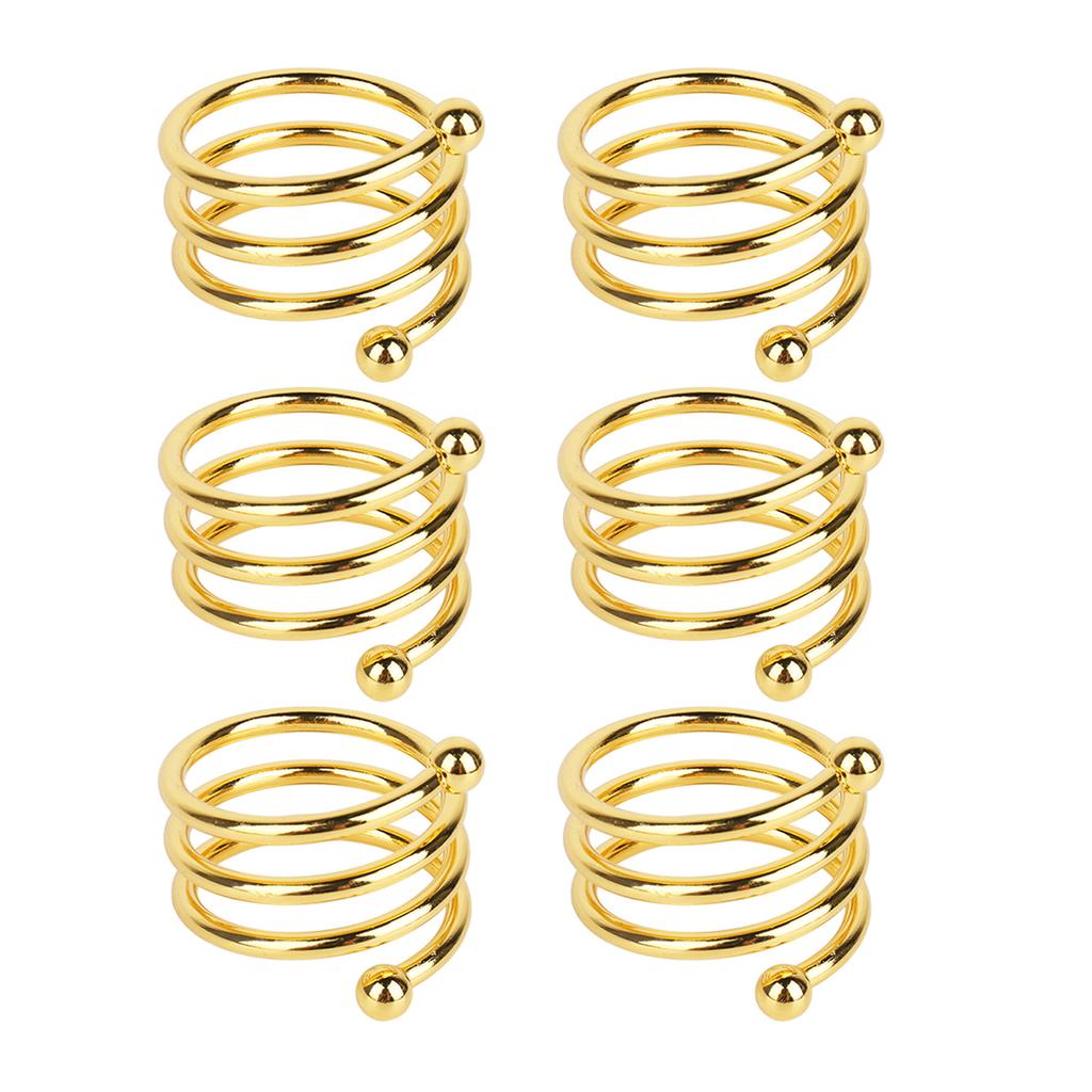 8pcs Gold Spiral Napkin Rings Elegant Rust Prevention Metal Napkin Rings for Wedding Birthday