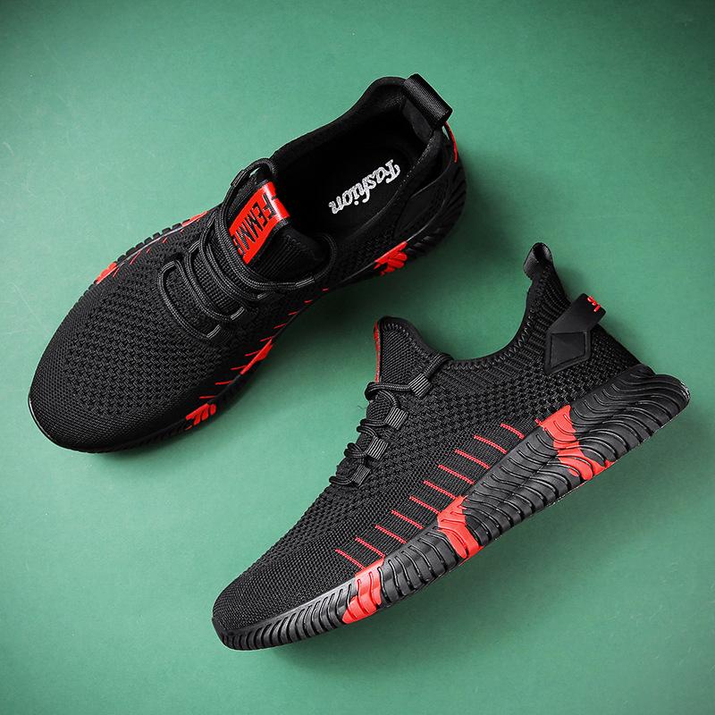 Весенние новые трендовые мужские кроссовки для летающих досок, удобные повседневные спортивные туфли, сетчатые дышащие кроссовки для бега, мужская обувь