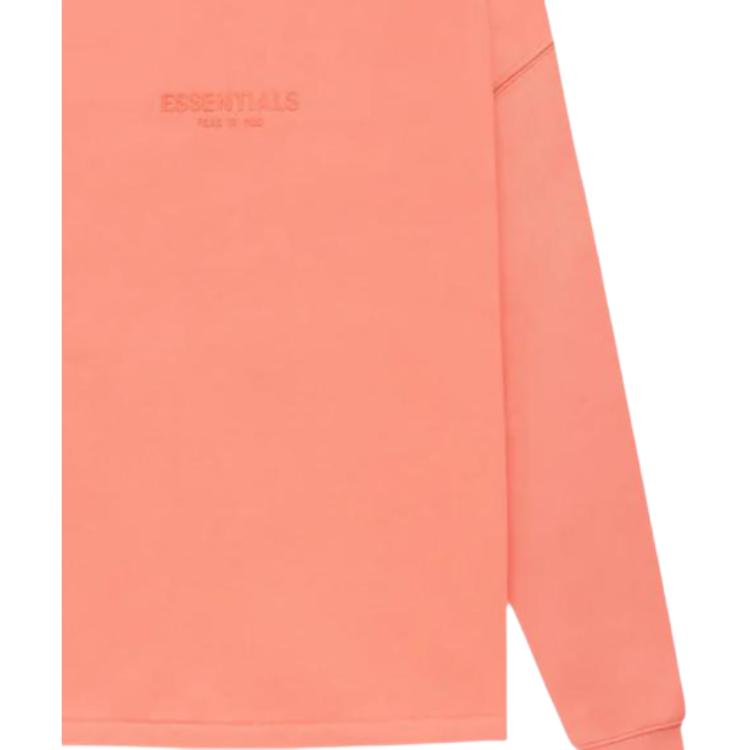Fear of God Essentials FW22 Relaxed Crewneck With Logo Print Unisex Sweatshirt Coral-Red FOG-FW22-096