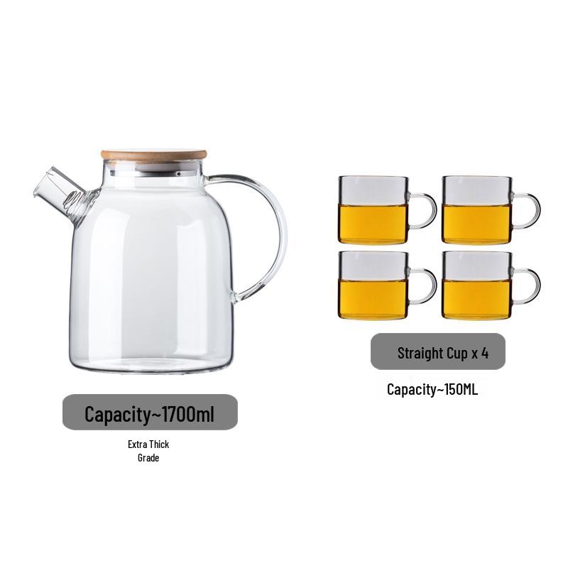 Japanese Heat-Resistant Glass Teapot Set with Candle Warmer for Brewing Fruit and Flower Tea