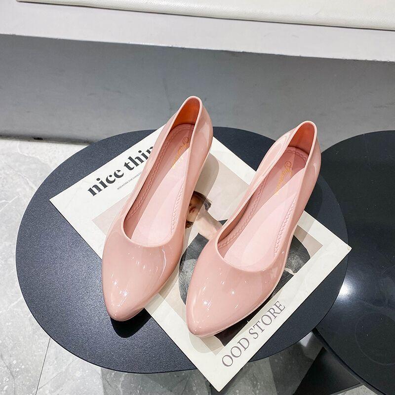 Новые туфли на наклонном каблуке, женские модные простые туфли-бини с заостренным носком, повседневные туфли в стиле ретро с одной педалью, ленивые туфли на плоской подошве