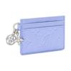 Louis Vuitton LV Charms Card Holder Blue Frost Monogram Embossed Empreinte Cowhide Leather Women Wallets M26523