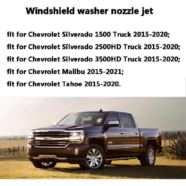 23181646 Premium Adjustable Wiper Washer Fluid Jet Nozzles Fit for 2015-2025 GMC Sierra/Chevy Silverado 1500 2500HD 3500HD | Windshield Washer Nozzle