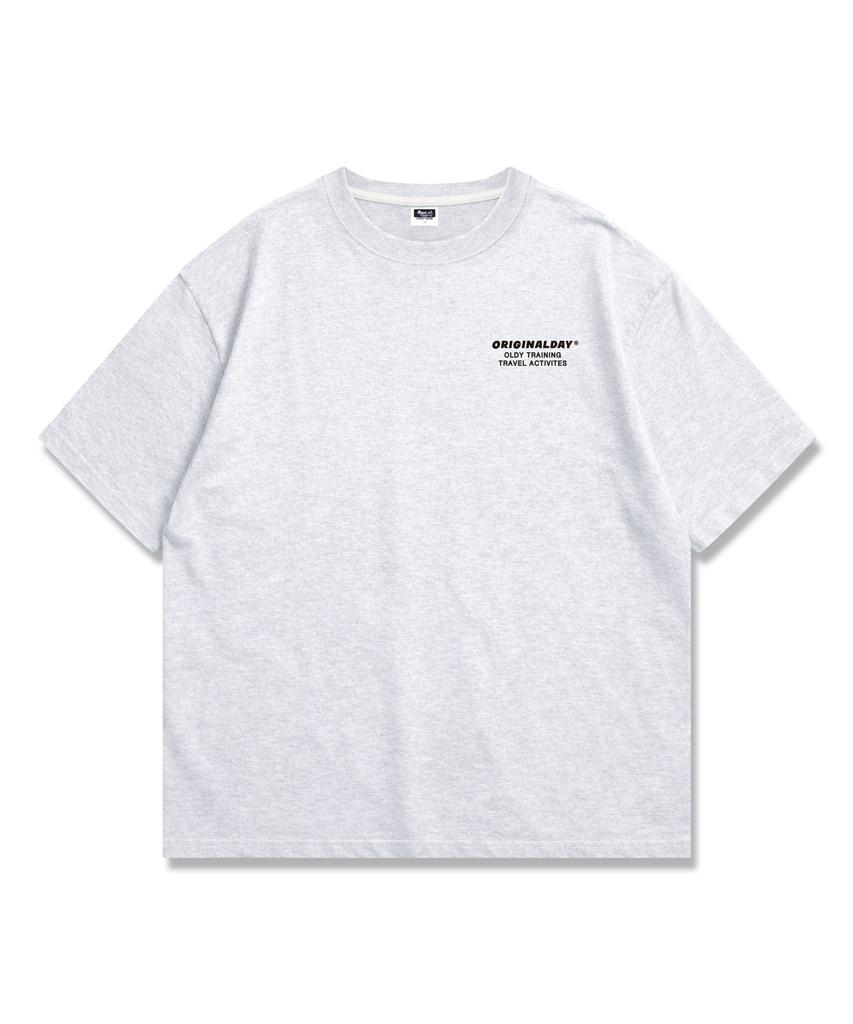 ORIGINALDAY Oversized Travel Activity Short Sleeve T-Shirt Unisex White Melange