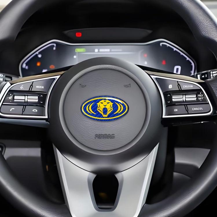 1pcs lion carbon fibre 3D 6cm steer wheel emblem Sticker Car Steering Wheel Car Interior Emblem Car styling Accessories For KIA rnqt40