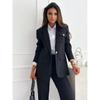 Tooxika Autumn And Winter New Long-sleeved Single-breasted Solid Color Suit Jacket For Women