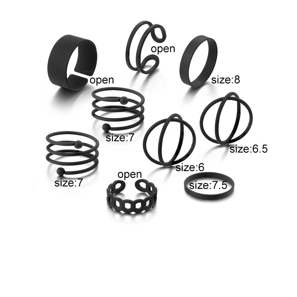 9 шт./компл. кольца на палец в стиле панк, минималистичные черные металлические кольца с геометрическим рисунком для женщин и девочек, вечерние модные ювелирные изделия