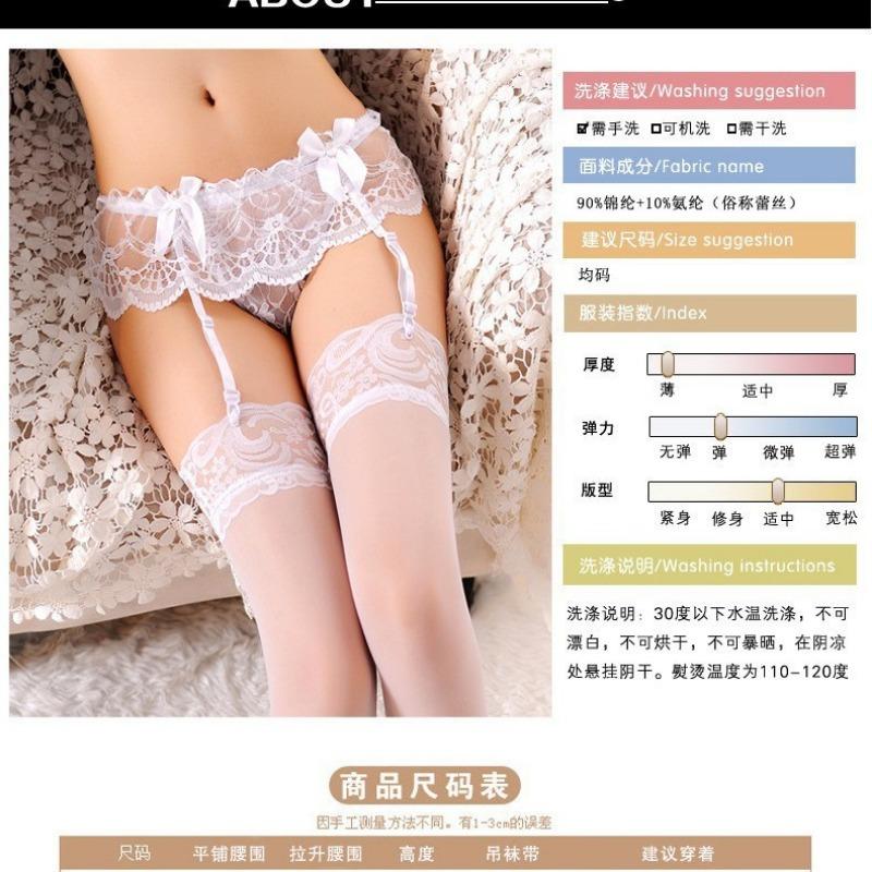 Sex Underwear Sexy Sex Garter Belt Lace Transparent Stockings Hollow Bow Garter Buckle Sex Accessories