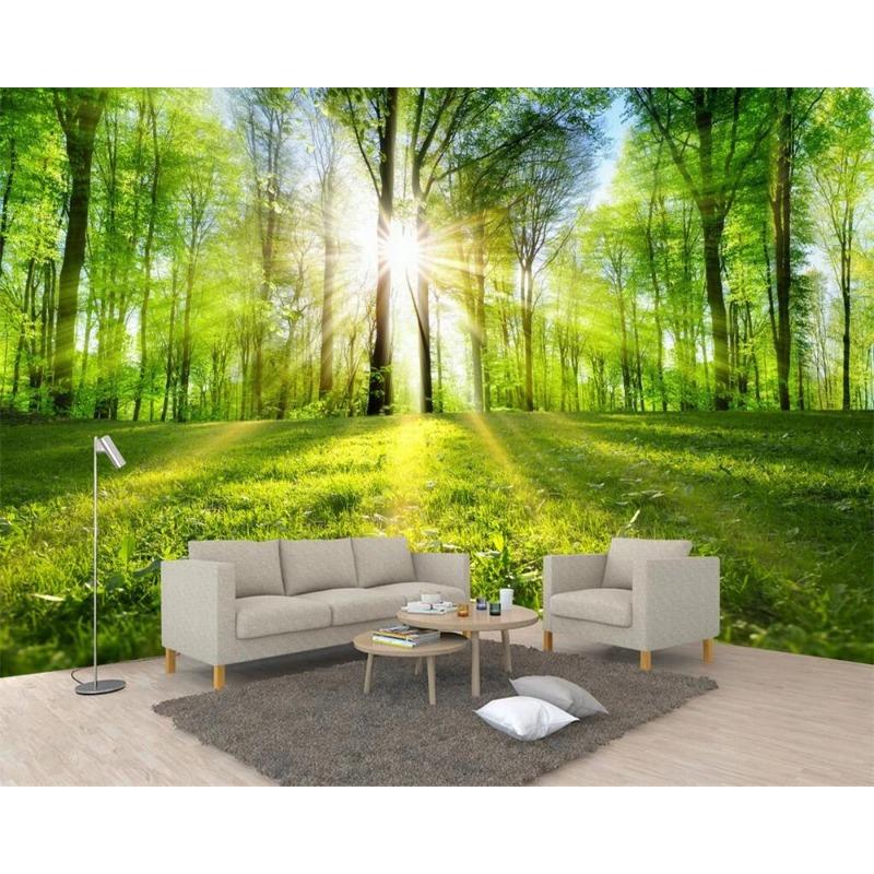 Natural Scenery Mural Landscape Sunlight Forest Wallpaper Tv Sofa Background Wall 3d Wallpaper