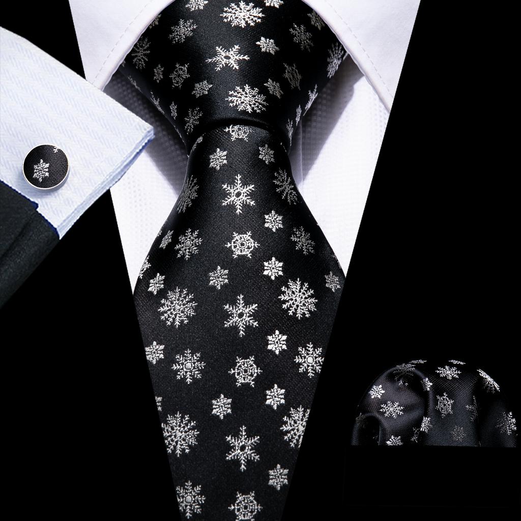 Barry.Wang Mens Novelty Plaid Striped Neckties Handkerchief Cufflinks Set Formal Casual Business