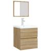 3114173 vidaXL Bathroom Vanity Unit with Basin and Mirror Sonoma Oak