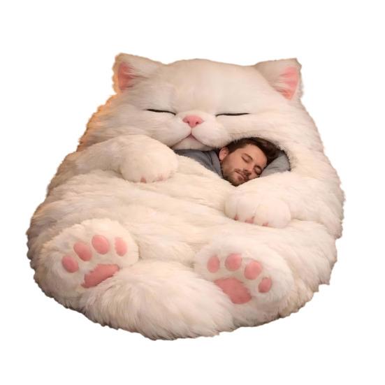 Плюшевый спальный мешок-конверт для взрослых Кот Лягушка Акула Змея Кролик Мешок для сна Домашний Путешествия Холодная погода Мужчины Женщины Плюшевый животный коврик для сна