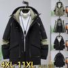Men's Plus Size Mid-Length Waterproof Hiking Jacket Oversized Hooded Casual Padded Coat 4XL-11XL