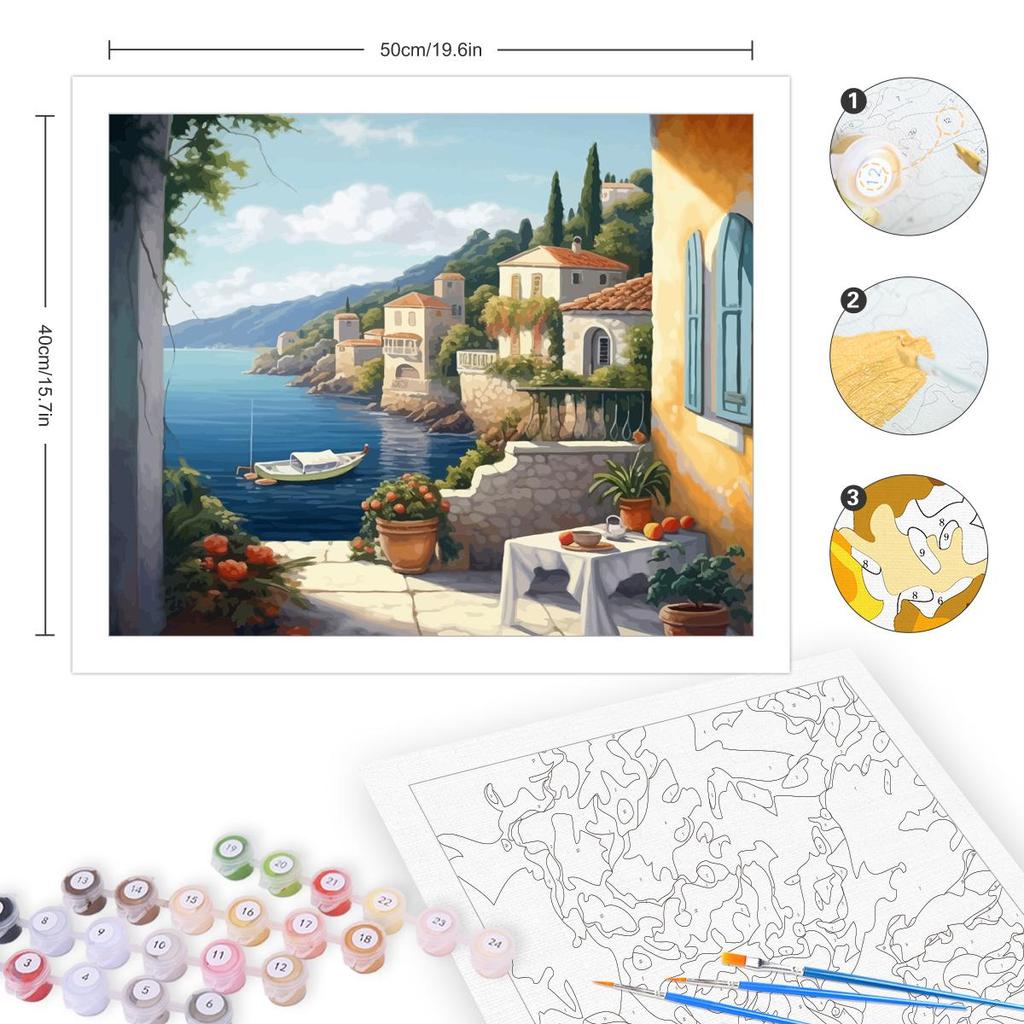 Рамка «сделай сам», набор для рисования по номерам для взрослых, раскраска по номерам «Гавань», пейзаж, настенная художественная картина, подарок «сделай сам» для домашнего декора, 40x50 см