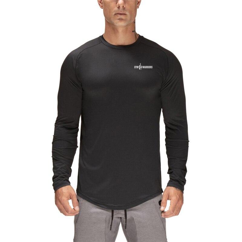 Do The Work Осенняя тонкая быстросохнущая мужская компрессионная сетка для спорта и отдыха Бодибилдинг Фитнес Тренажерный зал Спортивная рубашка с длинными рукавами